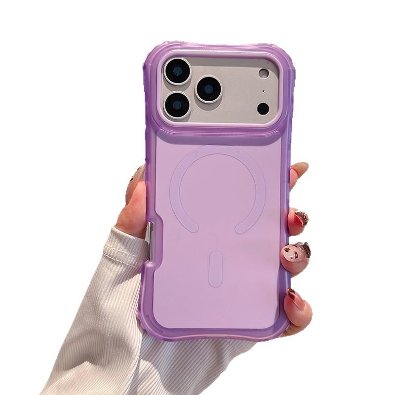 For IP17promax Magnetic Waist Beautiful Solid Color Skin Feel TPU Three-in-one Mobile Phone Case for Apple 17 Mobile Phone Case