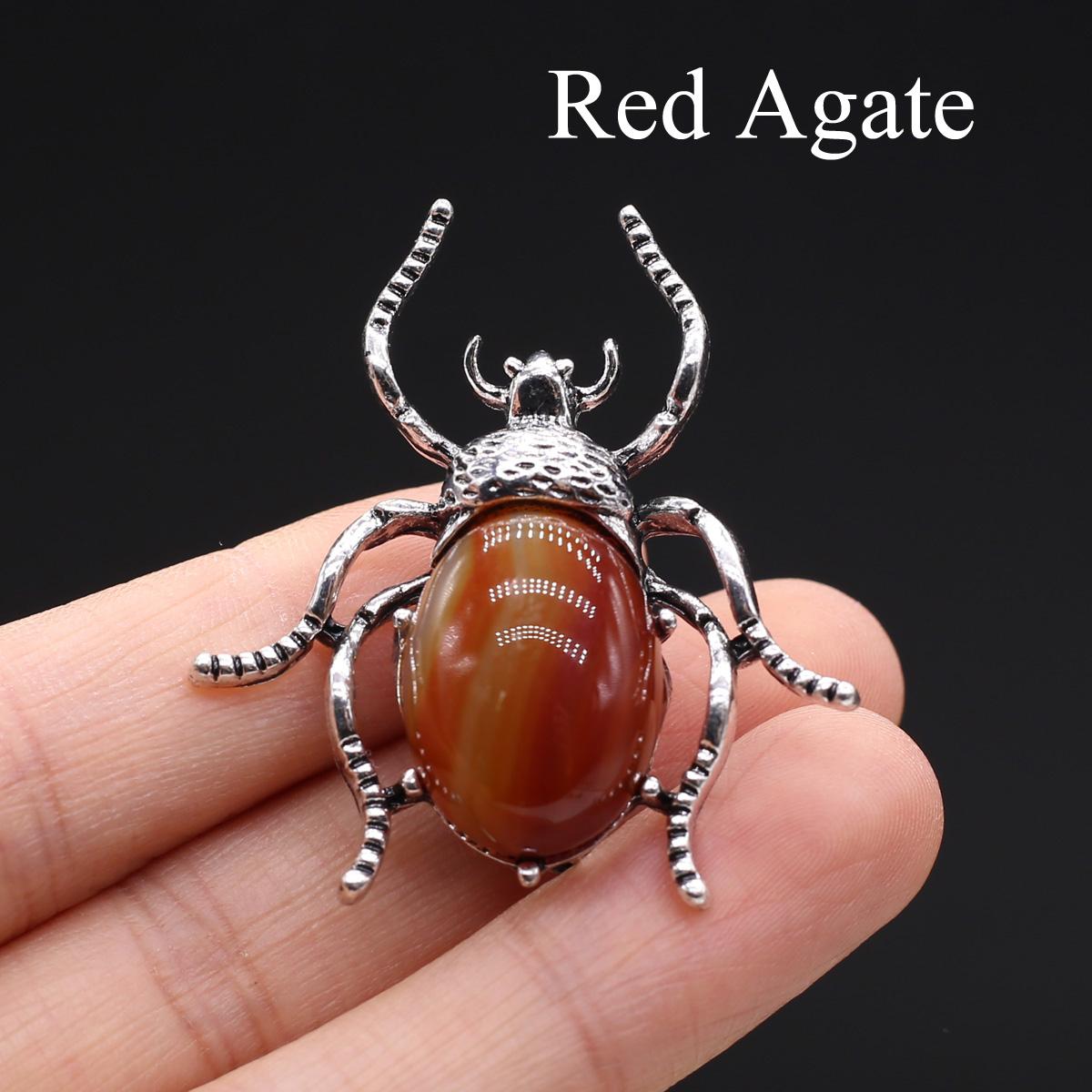 

1 шт., кулон із каменю-жука на Хеллоуїн, унікальні підвіски з натурального кришталю аметисту для намиста своїми руками, підвісних ювелірних аксесуарів, ідеальні творчі вироби та подарунок 1Pc/45×40mm