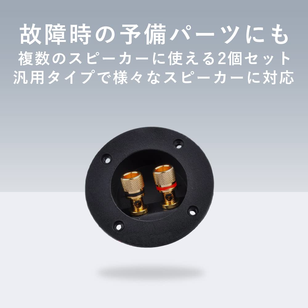 TKY Speaker Terminal Round Compatible with Banana Plugs Box, Type, (2 pieces)