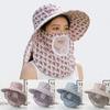 Wide Brim Face Mask Sun Hat UV Protection Lightweight Tea Picking Work Hat Full Wrap Breathable Fisherman's Hat Summer Outdoor
