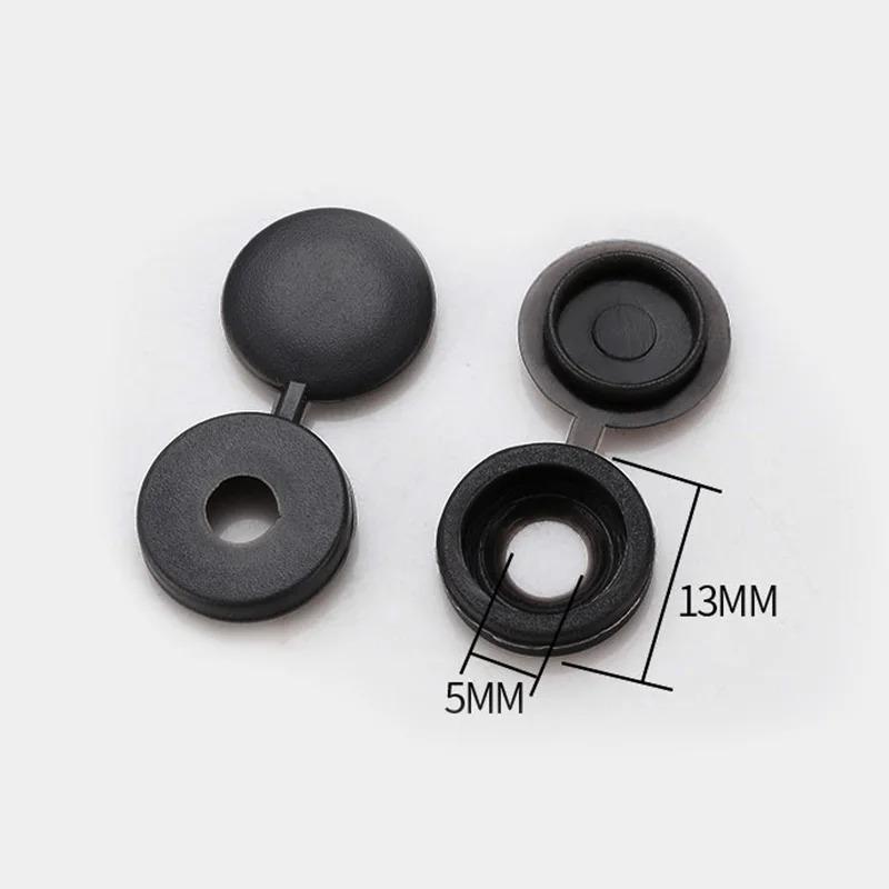 Self Tapping Screw Caps Hinged Snap on Decorative Cover Plastic Hole Plugs Concealer for Furniture Cabinet Door Hinge Protection