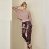 L Affair purpLe Jogger Pants Printed Patch