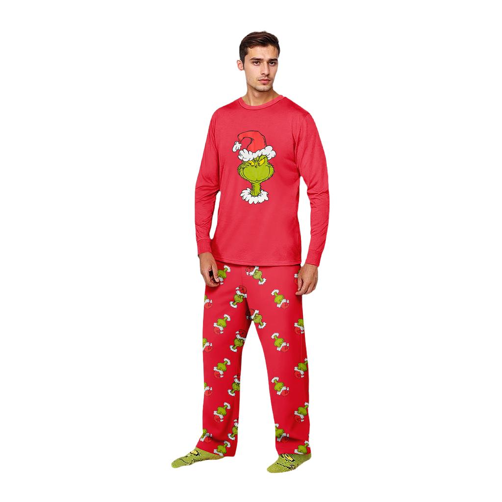 Christmas Print Cute Family Set Pajamas, Home Clothes, Family Set Long Sleeve Top Pants Set