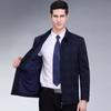 Wool jacket men's spring and autumn jacket middle-aged and elderly thin lapel plaid top dad's outfit