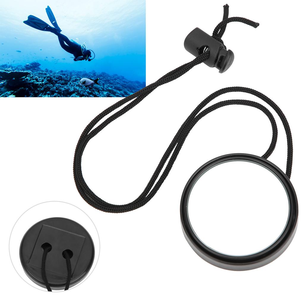 Diving Rearview Mirror 360 Degree Adjustable Rearview Mirror with Lanyard Diving AccessoryBlack