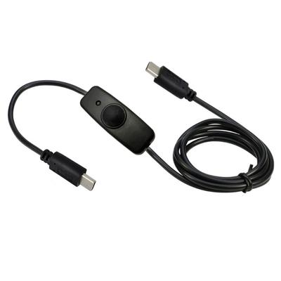 Double End Type C Male Power Extension Cable USB Type C Cord 318 On / Off Switches Button Power Cable Wire 2A 120cm