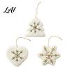 Soft Felt Snowflake Heart Pendants Christmas Ornament Handmade Wool Tree/Heart/Snowflake Shaped Artisan Embroidery Souvenirs Tree Hanging Decoration
