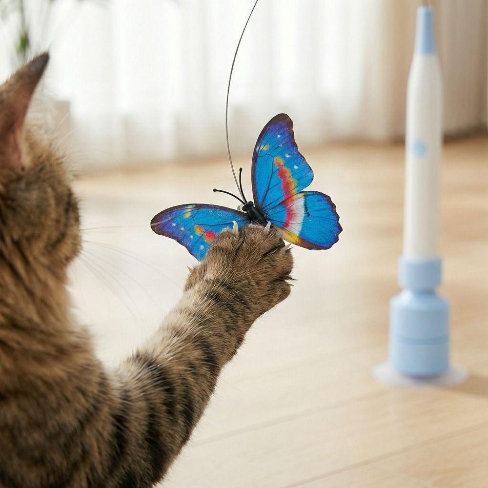 360° Swivel Electric Cat Toy Long Rod Self-entertaining Toy Handheld Cat Teasing Stick  Cat Teasing
