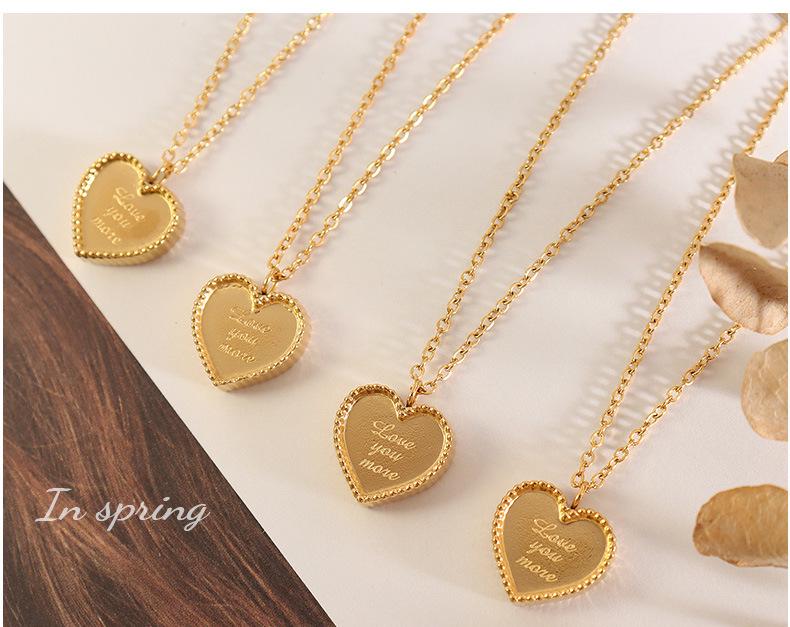 Versatile Frosted Peach Heart Pendant Necklace - Romantic Valentine's Gift for Couples