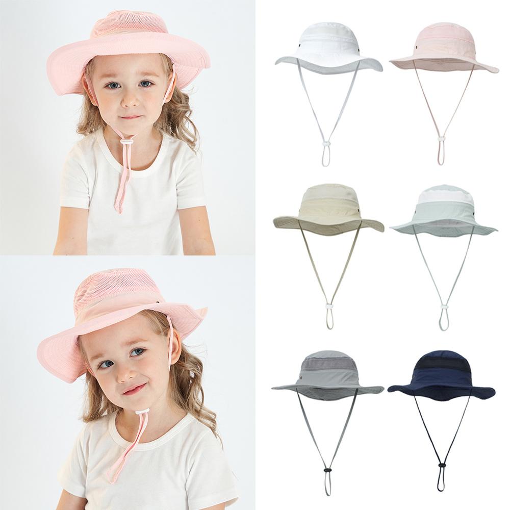 UV Protection Children's Mesh Bucket Hat Adjustable Beach Playing Hat  for Boys & Girls
