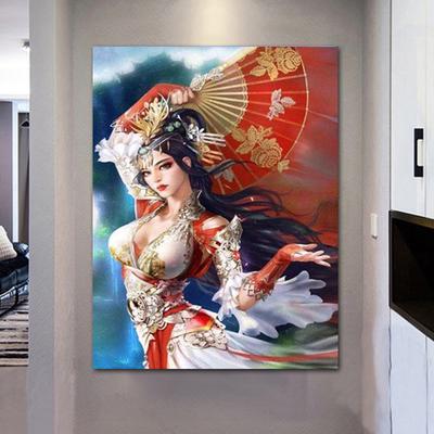 Diy Diamond Painting Japanese Geisha Woman Full Round Diamond Embroidery Full Display Cross Stitch