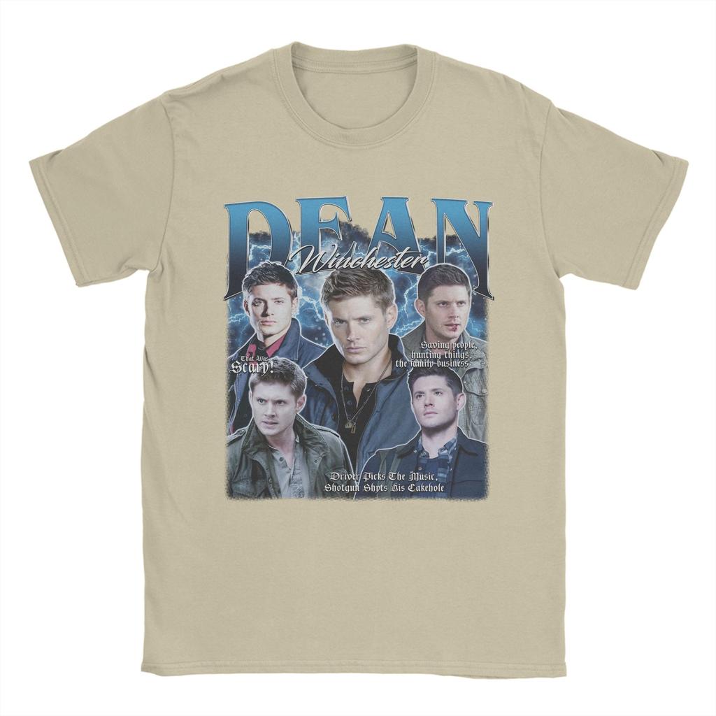 Men Dean Winchester Supernatural T Shirts  Cotton Clothing Casual Short Sleeve Crew Neck Tees Gift Idea TShirt