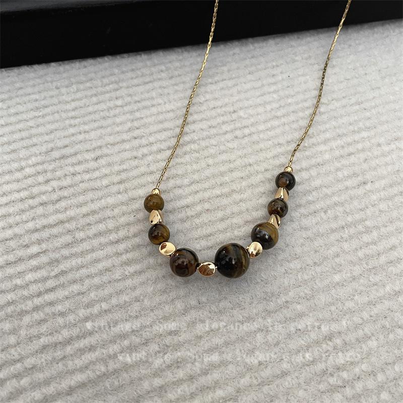 2026 Luxury Raw Stone & Pearl Beaded Dopamine Necklace for Women
