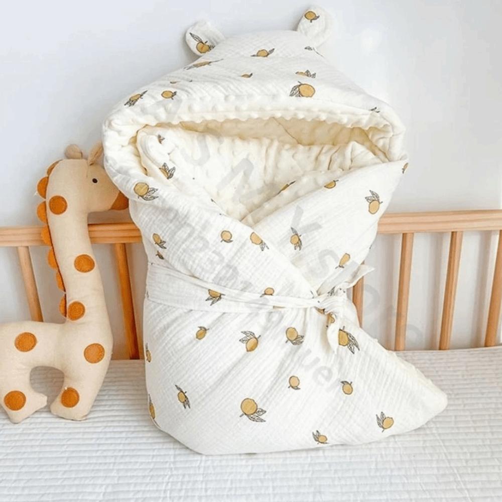 Pure Cotton Baby Crepe Cloth Little Bear Printed Delivery Room Bag Newborn Cloth  Delivery Room