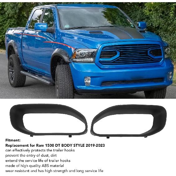 Front Bumper Tow Hook Bezel, 68274701AA Front Bumper Tow Hook Cover Replacement for1500 BODY