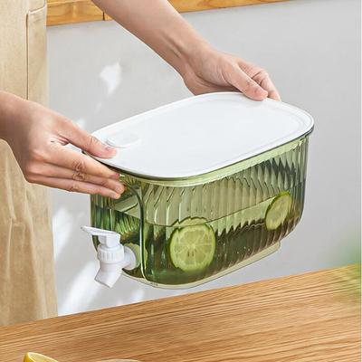Kühlschrank Getränkespender Wasserkrug mit Zapfhahn Großes Fassungsvermögen Kalter Kessel Saftkrug Kalter Kessel Kaltwasser Eimer für Zuhause