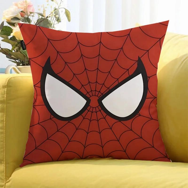 Federa Cuscino con Stampa di Figure Anime Marvel's Spider Man Cartone Animato Decorativa per Divano Casa Stampa Double-sided Federa Cuscino Carina