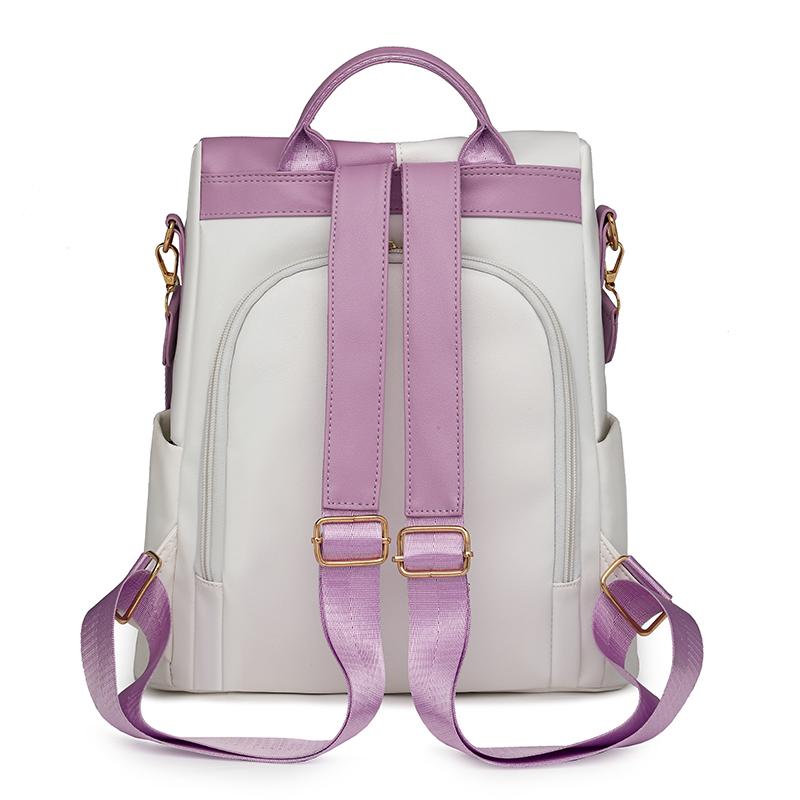 Large Capacity Commuter Women's Backpack Stitching Outdoor Travel Backpack Multi-Functional Shoulder Handbag