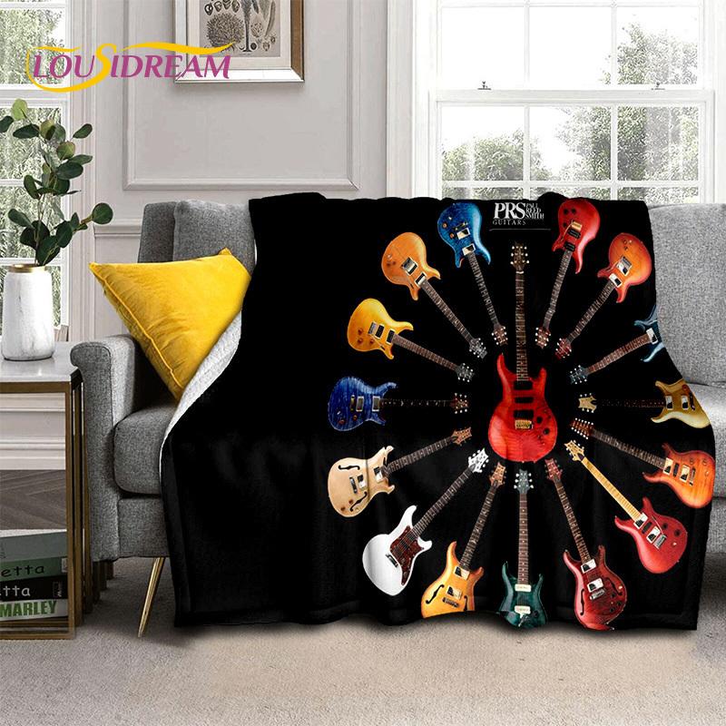 Electric Guitar Bass Classical Guitar Blanket,Throw Blanket for Home Bedroom Bed Sofa Picnic Office Hiking Leisure Nap Cover Kid