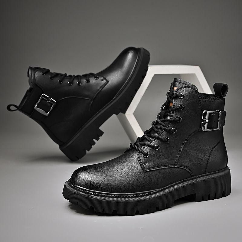 Leather Martin Boots Men's Motorcycle Boots Single Boots Thick Sole