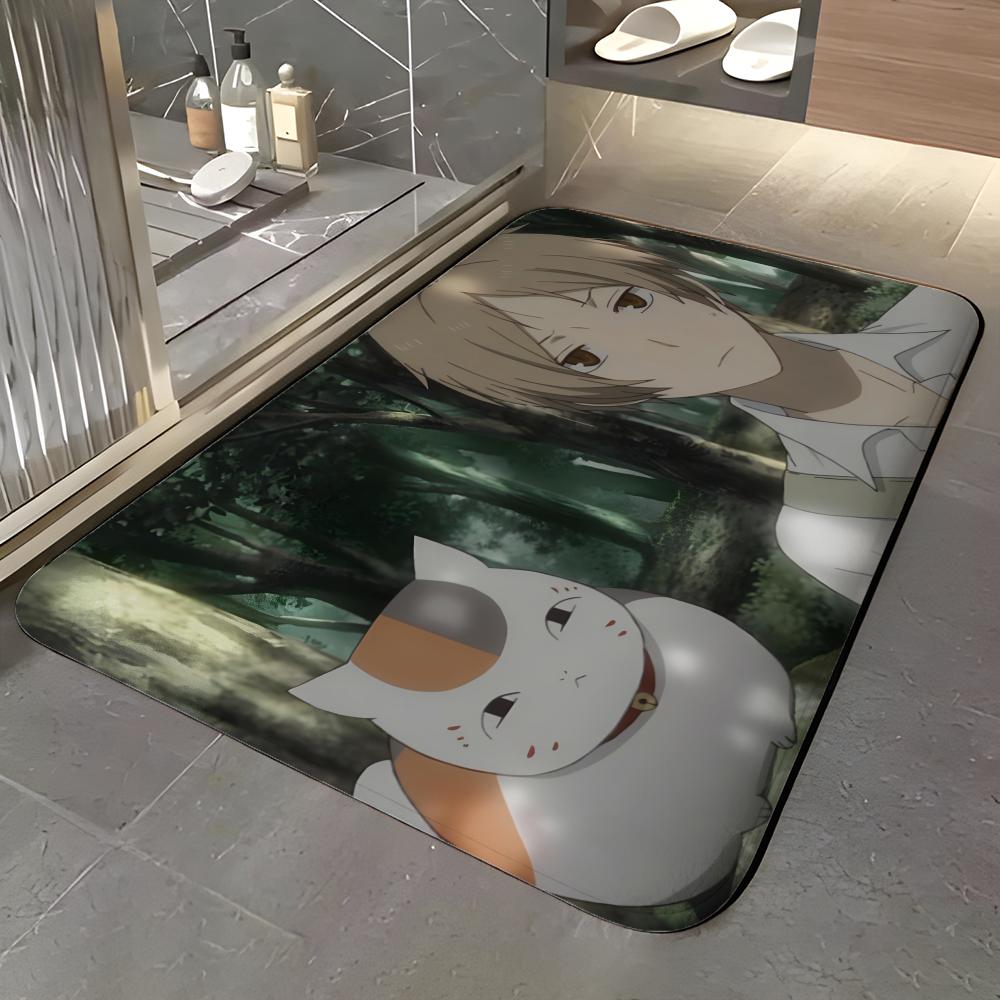 anime N-Natsume's Book of Friends Floor Mat Soft Flannel Entrance Door Mat Non Slip Absorbent Bathroom Bedroom Floor Rug