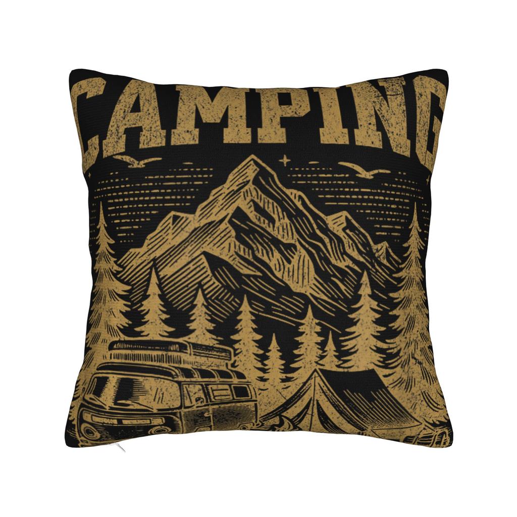 Camping Is My Therapy Pillow Case Design Pillow Cover Cute Funny Pillowcases For Sofa Couch Bed Living Room