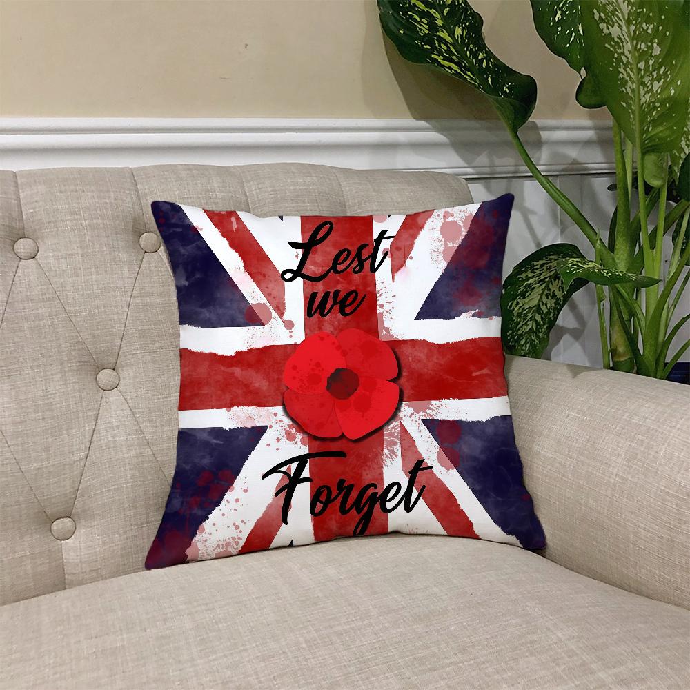 Lest We Forget cushion cover Square Sofa Cushion Cover Casual Skin-Friendly Comfortable Pillow Cover