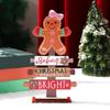 Wooden Gingerbreads Figurine Christmas Tree Decoration For Family Celebration And Kids Room Handmade Ornament