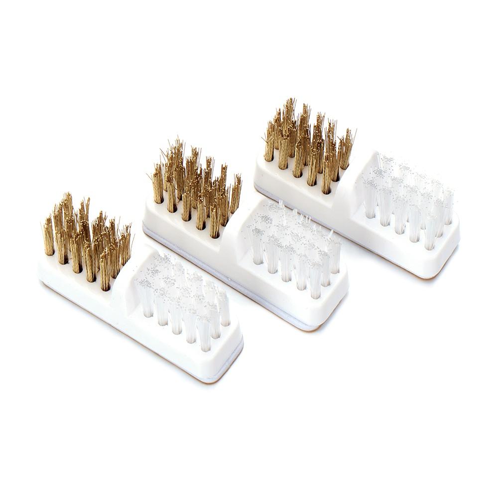 1 Stück Kunststoff-Nagelbürste Reinigungsbohrer Schleifkopf Tragbarer Reiniger Doppelseitige Bürste UV-Gel-Nagelkunstpflege Staubentfernung Maniküre-Werkzeuge