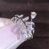 Luxury Female White Zircon Stone Silver Color Wedding  Promise Love Engagement Rings For Women