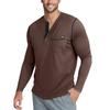 Men's Casual Solid Color Buckle Quick Dry Shoulder  Long Sleeved