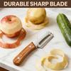 Stainless Steel Blade Vegetable Peeler with Ergonomic Wooden Handle for Efficient Fruit and Vegetable Preparation