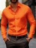 Camisa de Manga Larga con Estampado de Lunares de Moda para Hombre, Popular Camisa Versátil de Estilo Casual de Negocios, Ajuste Delgado, para el Uso Diario y el Desplazamiento, Moderna