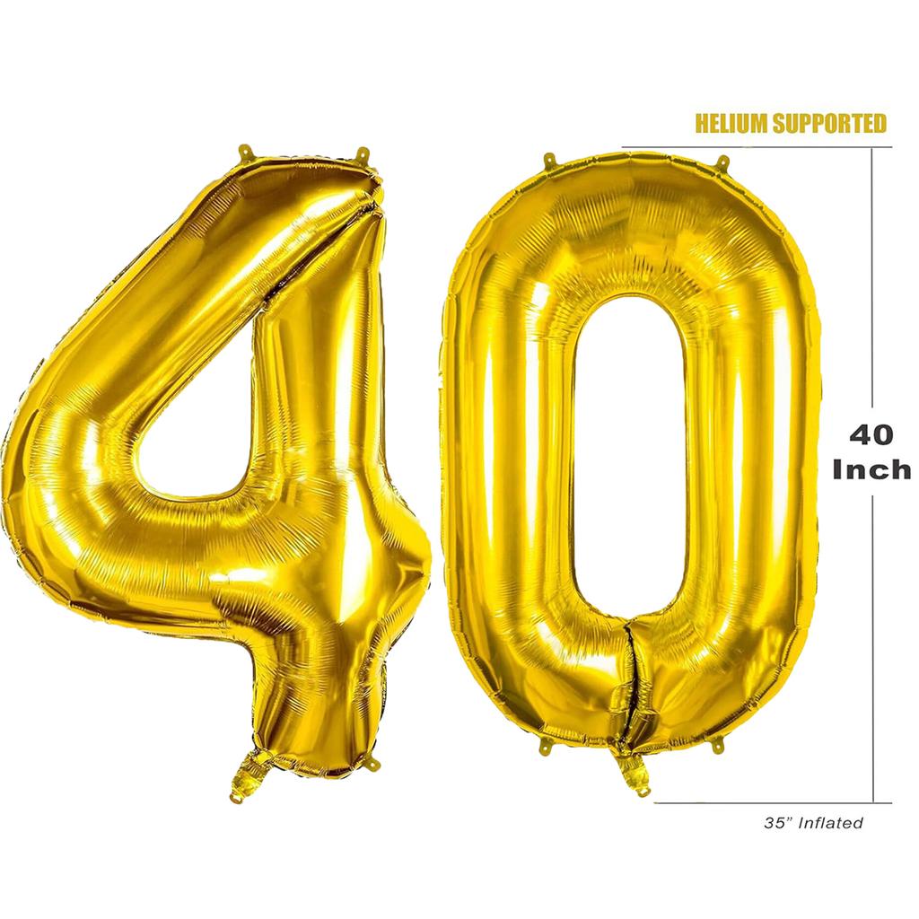 40inch Giant Golden Digital Balloon  0-9, Anniversary Party Decoration, Birthday Balloon