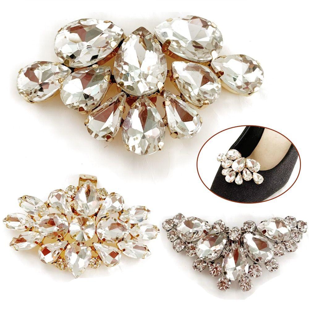 1PC Shoe Clip Wedding Shoes High Heel Women Bride Decoration Rhinestone Shiny Decorative Clips Charm Buckle