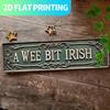 Vintage A WEE BIT IRISH Metal Sign 15.7x3.9in Wall Decor, Pre-Drilled Rustic Farmhouse Hanging Plaque for Kitchen Porch Home