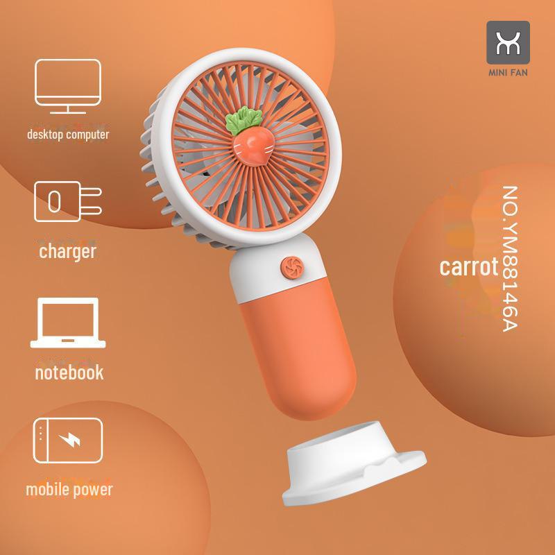 Cartoon Handheld Mini Fan with Mobile Holder - Free Shipping