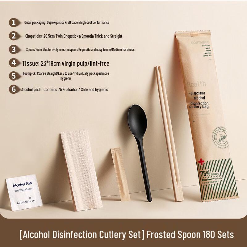 Disposable 4-Piece Takeaway Cutlery Set with Chopsticks