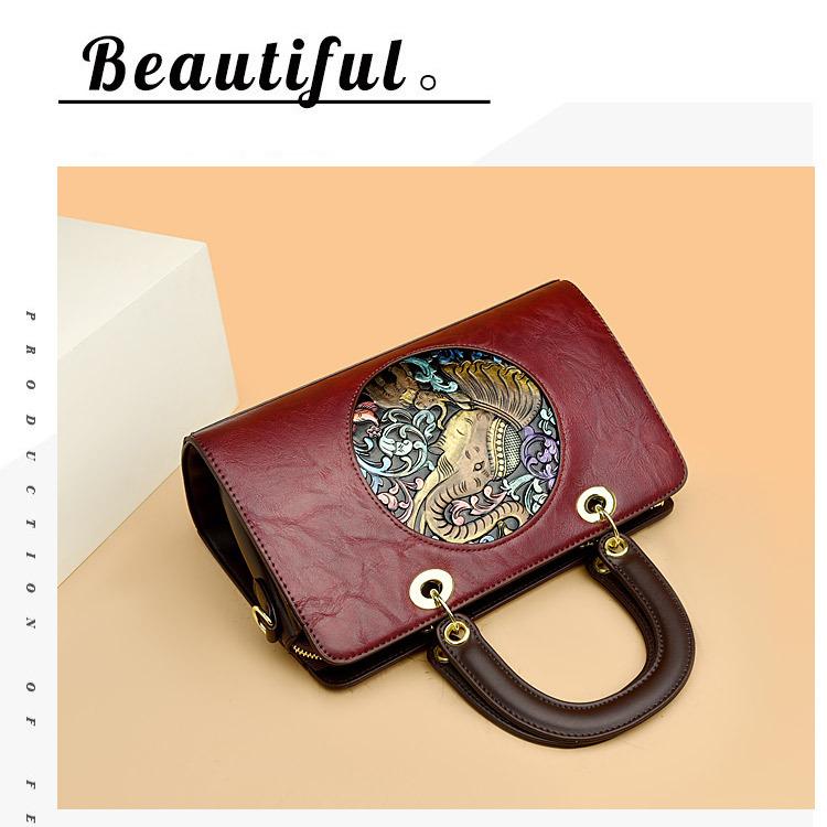 Johnature Dámská kabelka, módní reliéfní, velkokapacitní, univerzální tašky přes rameno a crossbody