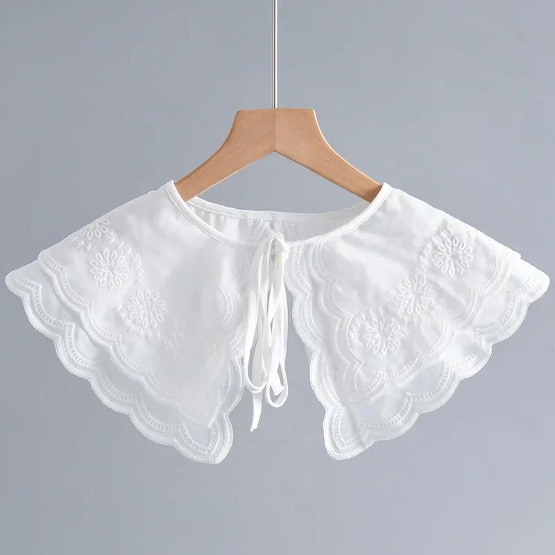 

Двухслойный ложный воротник для женщин, съемные банты, накидки на плечи, кейп, свитер, рубашка, съемный воротник, шали, ложный воротник