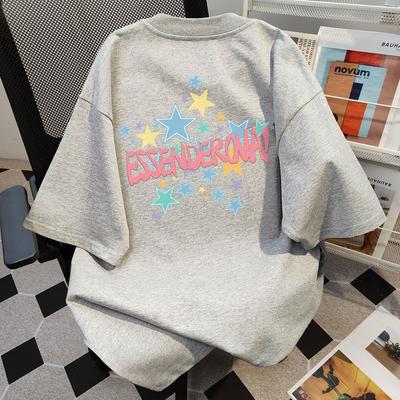 Mode Sommer Damen reines Baumwoll T-Shirt Damen y2k Oberteile T-Shirts Kurzarm Lässig übergroß Buchstabenprint Damen T-Shirts UNISEX Hip-Hop Streetwear