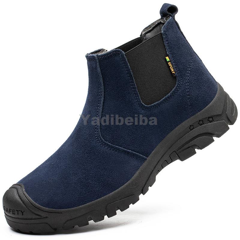 Men Welder Work Shoes Anti-Smash Protective Work Boots Steel Toe Safety Shoes Suede Indestructible Safety Boots Men Footwear