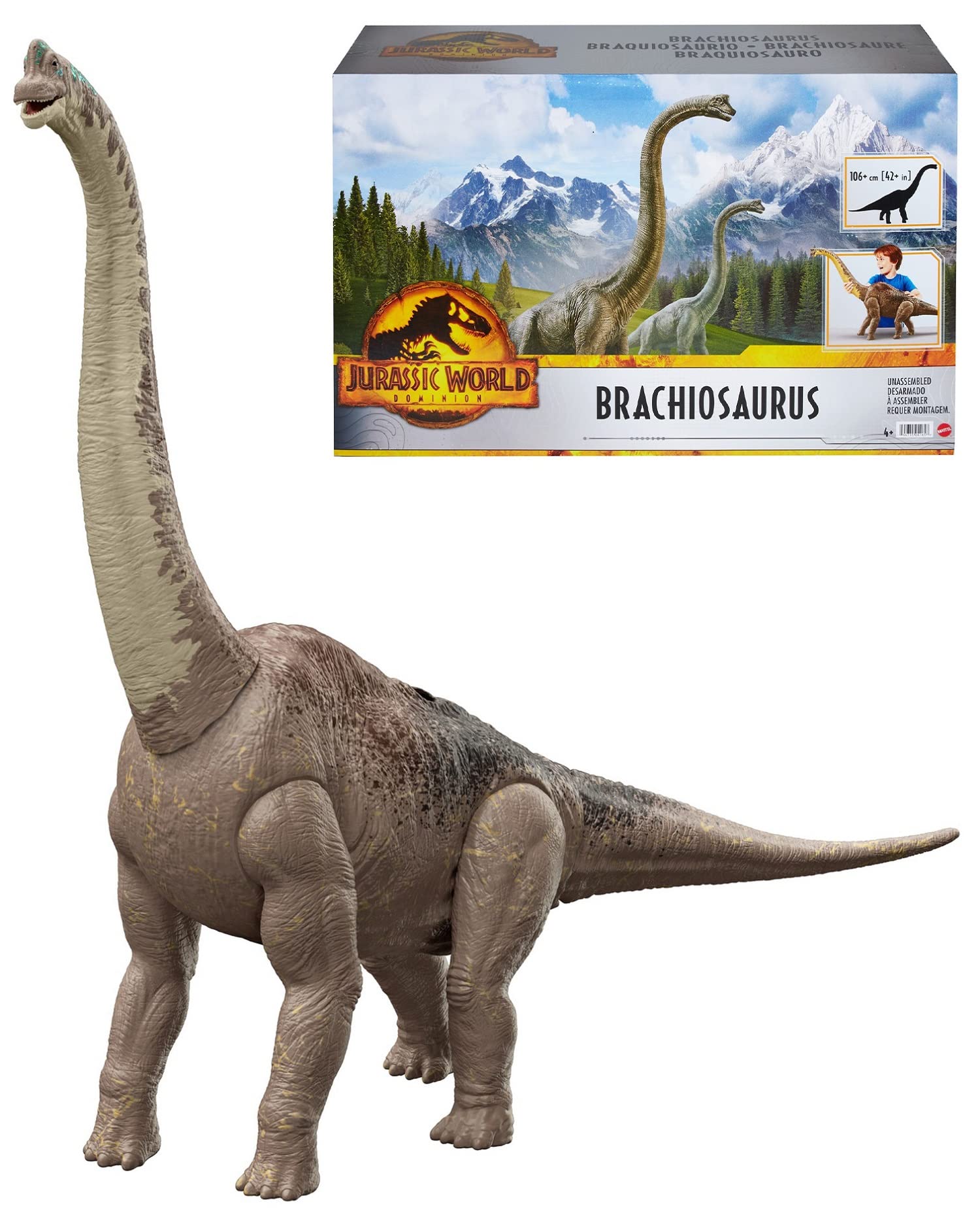 

Mattel Мир Юрского периода (МИР ЮРСКОГО ПЕРИОДА) Новая линейка Брахиозавр II [Общая длина: приблизительно. 106 см] [4 года и старше] HFK04