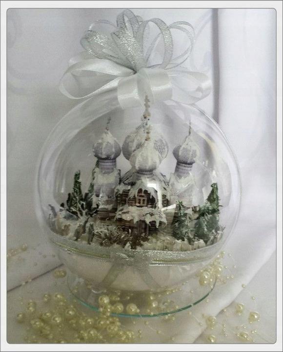 Acrylic Bauble Opening Ball for Christmas Tree 8cm