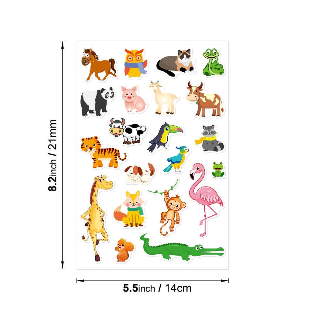 5 Sets of Stickers for Boys and Girls, Children's Water Cups, Window Stickers, DIY Cute Animals, Unicorns and Dinosaurs