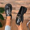 Fashion Women Sneakers Platform Loafers Solid Color Round Toe Casual Shoes Woman Fashion Preppy Style Dress Shoes Plus Size
