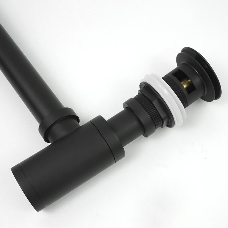 Badezimmer Siphon Spülbecken Abflussrohr Messing Geruchsverschluss Abfallflasche Trap Schwarz Gebürstet Gold Chrom Pop-Up Abflussstopfen Roségold