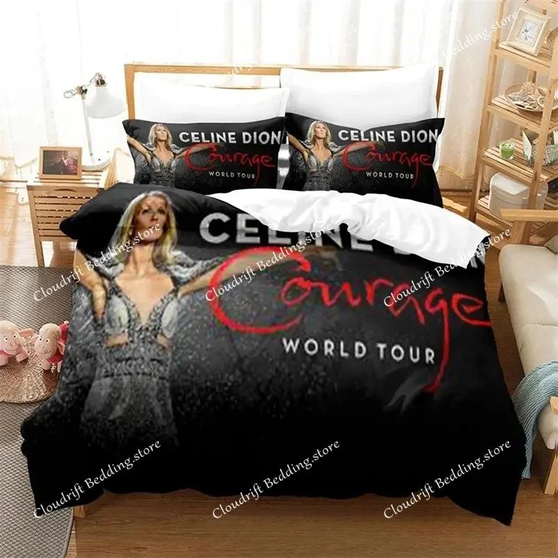 Rapper Singer C-CelineS Dion Bedding Set Singer C-Celine Dion Duvet Cover Pillowcase For Adult Boy Girl Bedroom Decoration029