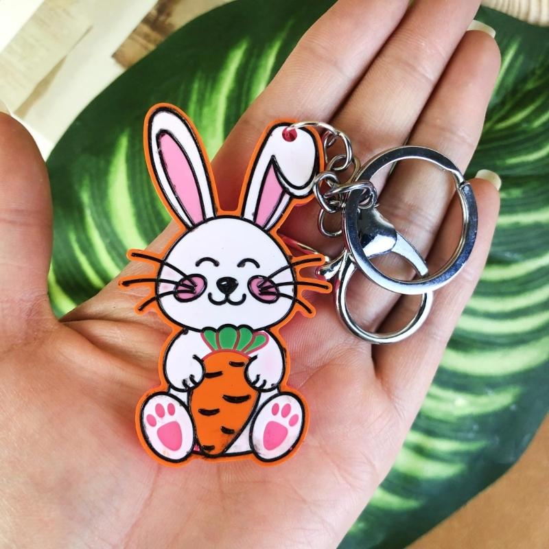 Niedlicher Osterhase Schlüsselanhänger Silikonform Individualisierter Hasen Schlüsselanhänger Resinform Großartig für DIY-Projekte zum Osterthema
