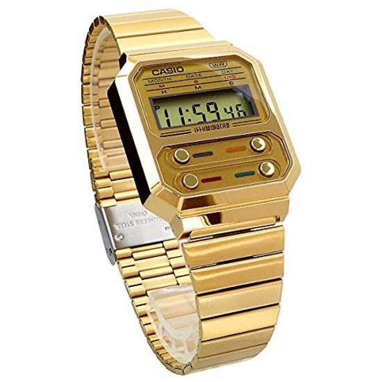 CASIO Cheap Chipkashi Wristwatch Watch Unisex Mens Womens Quartz Digital Gold A100WEG-9A